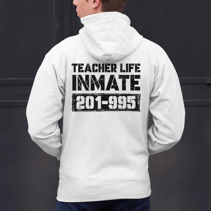 Teacher Life Jail Inmate Prisoner Halloween Costume Men's Hoodie Back Print, gift for family, gift for coworker Teacher Life Jail Inmate Prisoner Halloween Costume Men's Hoodie Back Print, gift for family, gift for coworker