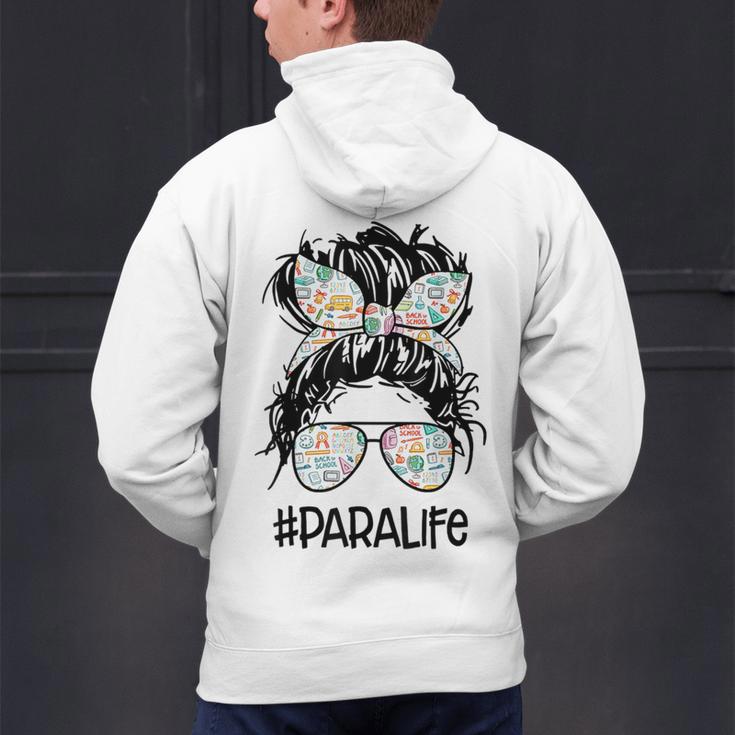 Teacher Para Life Tee Paraprofessional Cute Messy Bun Men's Hoodie Back Print, gift for family, gift for coworker Teacher Para Life Tee Paraprofessional Cute Messy Bun Men's Hoodie Back Print, gift for family, gift for coworker