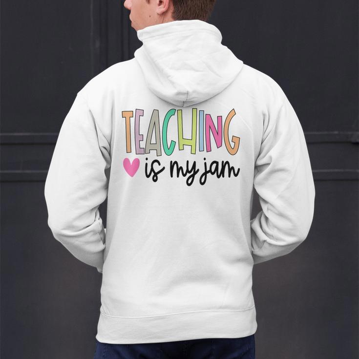 Teaching Is My Jam For Women Teacher Cute Teachers Outfit Men's Hoodie Back Print, gift for family, gift for coworker Teaching Is My Jam For Women Teacher Cute Teachers Outfit Men's Hoodie Back Print, gift for family, gift for coworker