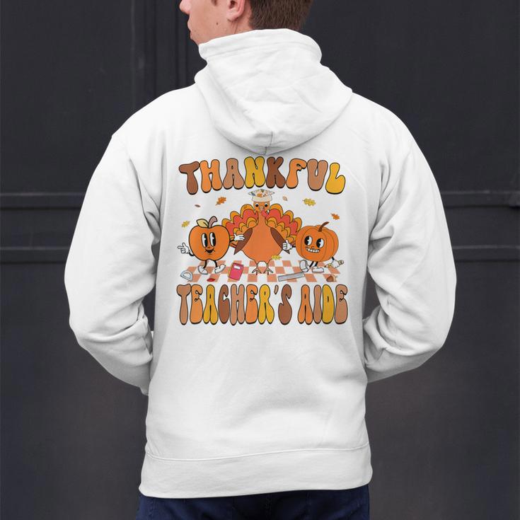 Thankful Teacher's Aide Thanksgiving Autumn Fall Women Men Men's Hoodie Back Print, gift for family, gift for coworker
