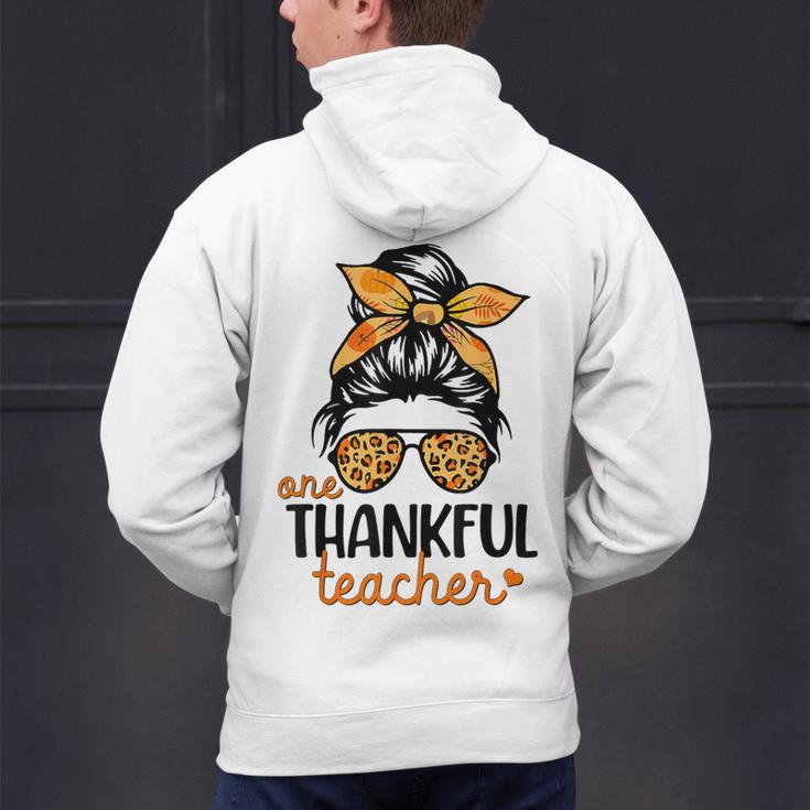 Thanksgiving Shirt Teacher Women Messy Bun Thankful Teacher Men's Hoodie Back Print, gift for family, gift for coworker Thanksgiving Shirt Teacher Women Messy Bun Thankful Teacher Men's Hoodie Back Print, gift for family, gift for coworker