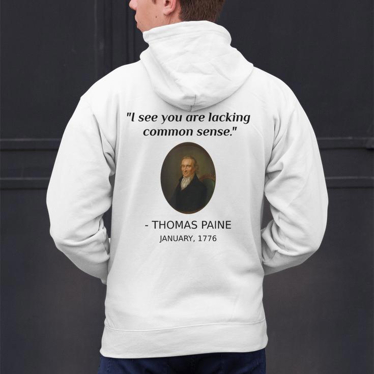 Thomas Paine Common Sense USA History Teacher Student Men's Hoodie Back Print, History Teacher Hoodies, gift for family, gift for coworker