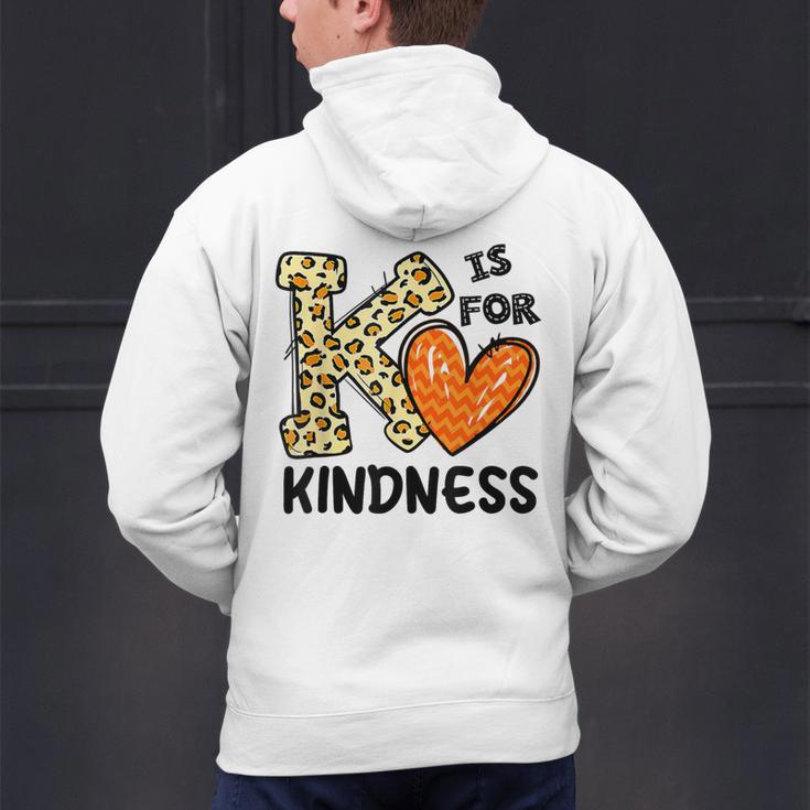 Unity Day K Is For Kindness Anti Bullying Orange Teacher Men Women Kids Men's Hoodie Back Print, gift for family, gift for coworker