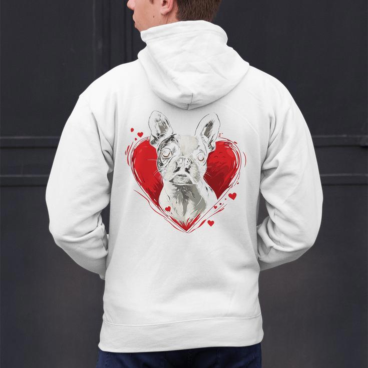 Valentine's Day Boston Terrier Dog Men's Hoodie Back Print, gift for family, gift for coworker