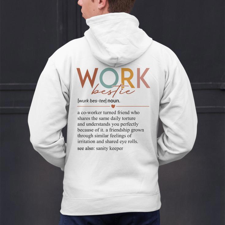 Vintage Work Bestie Definition Teachers Nurses Boss Women Men's Hoodie Back Print, gift for family, gift for coworker