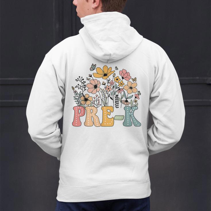 Wildflower Pre-K Preschool Team Floral Teacher Girls Men's Hoodie Back Print, gift for family, gift for coworker Wildflower Pre-K Preschool Team Floral Teacher Girls Men's Hoodie Back Print, gift for family, gift for coworker