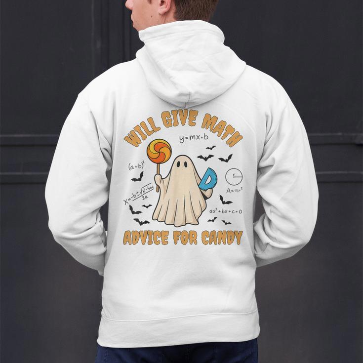 Will Give Math Advice For Candy Math Ghost Teacher Halloween Men's Hoodie Back Print, gift for family, gift for coworker