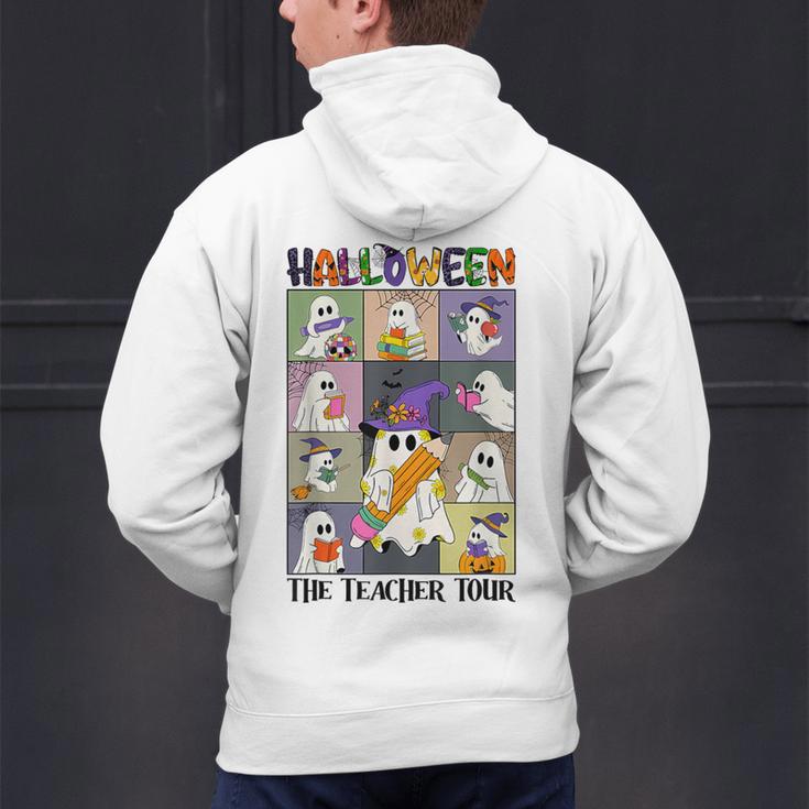Women Halloween The Teacher Tour Ghosts Pencil Pumpkins Men's Hoodie Back Print, gift for family, gift for coworker