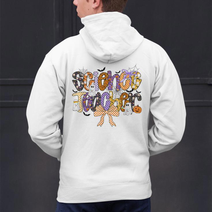 Women Spooky Science Teacher Halloween Science Stem Teacher Men's Hoodie Back Print, Science Teacher Hoodies, gift for family, gift for coworker