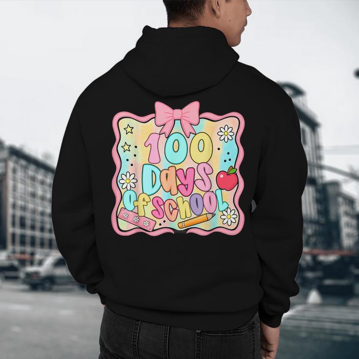 100 Days Of School Preppy 100th Day Of School Teacher Kids Men's Hoodie Back Print, novelty gifts, funny gifts