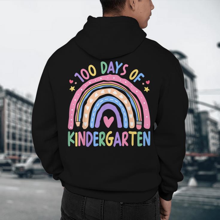 100th Day Of Kindergarten Teacher Kids 100 Days Smarter Men's Hoodie Back Print, novelty gifts, funny gifts