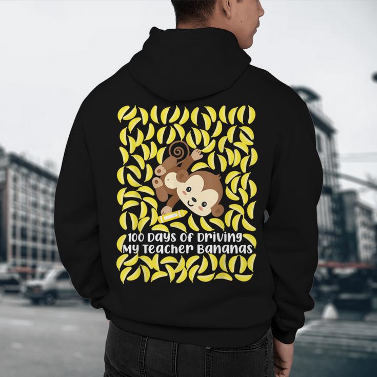 100th Day Of School Teacher Monkey Pun Banana For Men Women Girls Kids Men's Hoodie Back Print, novelty gifts, funny gifts