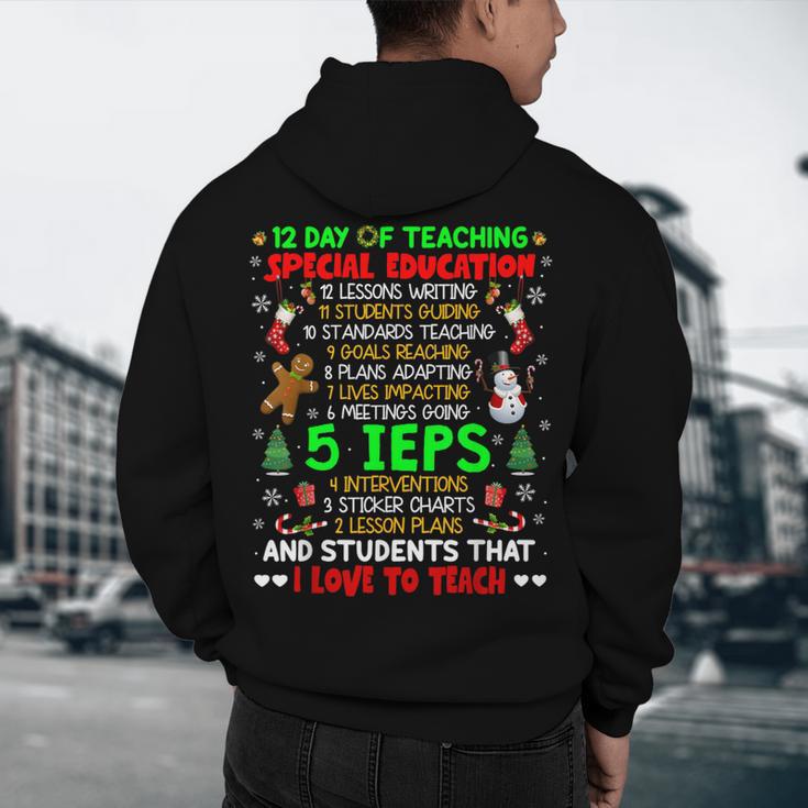12 Days Of Teaching Special Education IEPS SPED Teacher Xmas Men's Hoodie Back Print, novelty gifts, funny gifts