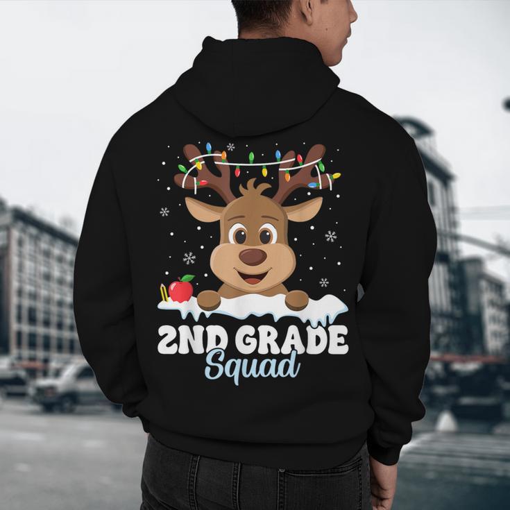2nd Grade Teacher Christmas Second Grade Squad Reindeer Xmas For Men Women Kids Men's Hoodie Back Print, novelty gifts, funny gifts
