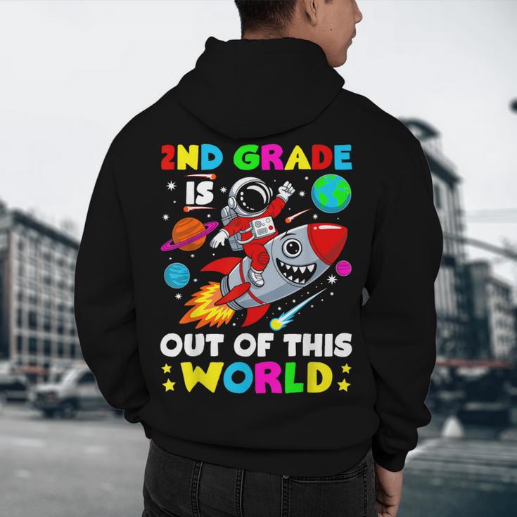 2nd Grade Is Out Of This World Space Rocket Planets Teacher Men's Hoodie Back Print, novelty gifts, funny gifts
