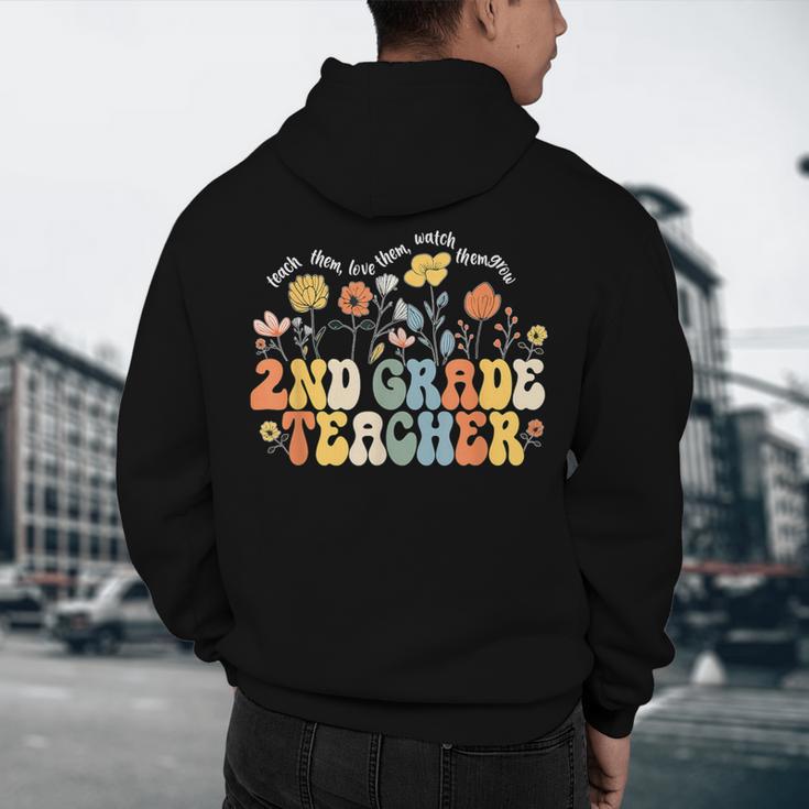 2nd Second Grade Teacher Appreciation Teaching Wildflowers Men's Hoodie Back Print, novelty gifts, funny gifts