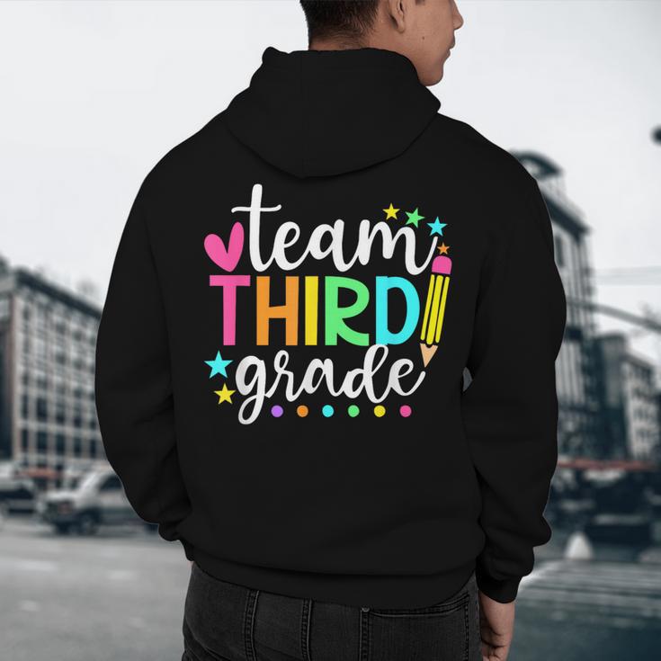 3rd Grade Team Pencil Teacher Student Back To School Girls Men's Hoodie Back Print, novelty gifts, funny gifts