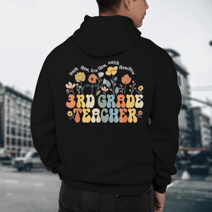 3rd Third Grade Teacher Appreciation Teaching Wildflowers Men's Hoodie Back Print, novelty gifts, funny gifts