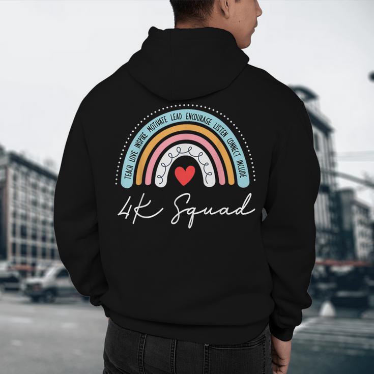 4K Squad Crew Team Teacher Kindergarten Kinder Elementary Men's Hoodie Back Print, novelty gifts, funny gifts
