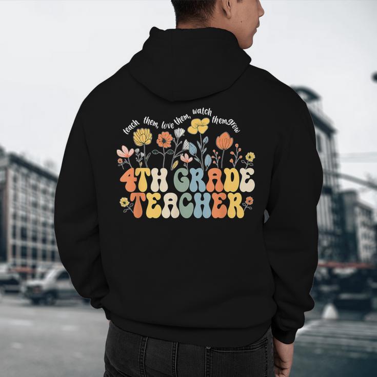 4th Fourth Grade Teacher Appreciation Teaching Wildflowers Men's Hoodie Back Print, novelty gifts, funny gifts 4th Fourth Grade Teacher Appreciation Teaching Wildflowers Men's Hoodie Back Print, novelty gifts, funny gifts