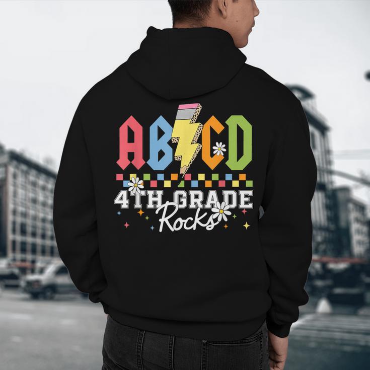 4th Grade Rocks ABCD Back To School Rock Teachers Men's Hoodie Back Print, novelty gifts, funny gifts