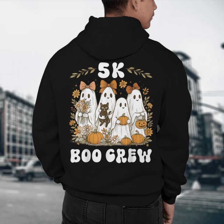 5K Boo Crew Halloween Teacher K5 Floral Ghost Trick Or Teach Men's Hoodie Back Print, novelty gifts, funny gifts