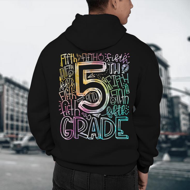 5th Grade Typography Team Fifth Grade Teacher Back To School Men's Hoodie Back Print, novelty gifts, funny gifts