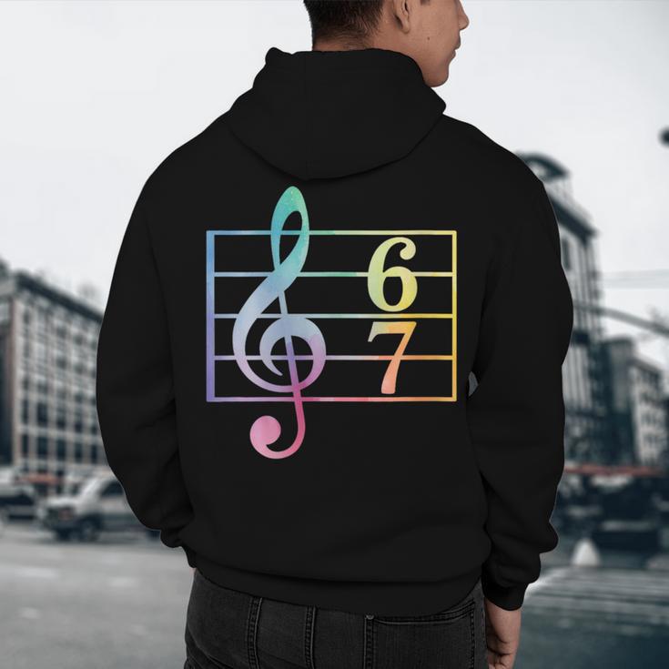 67 Music Meme Slang Six Seven Music Teacher Musician Men's Hoodie Back Print, novelty gifts, funny gifts