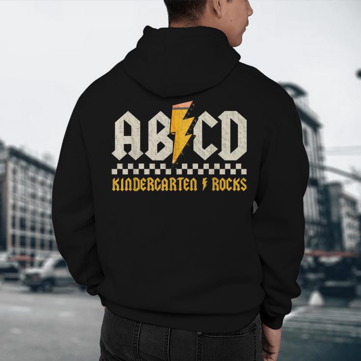 ABCD Kindergarten Rocks Pencil Lightning Students Teachers Men's Hoodie Back Print, novelty gifts, funny gifts