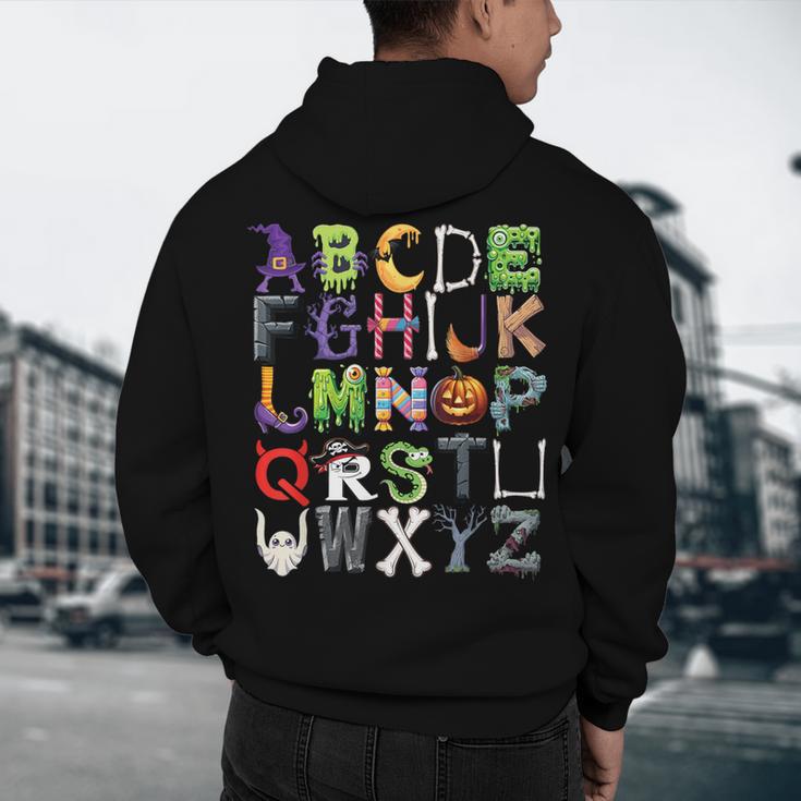 ABCs Alphabet Halloween Learning Kindergarten Teachers Men's Hoodie Back Print, novelty gifts, funny gifts ABCs Alphabet Halloween Learning Kindergarten Teachers Men's Hoodie Back Print, novelty gifts, funny gifts