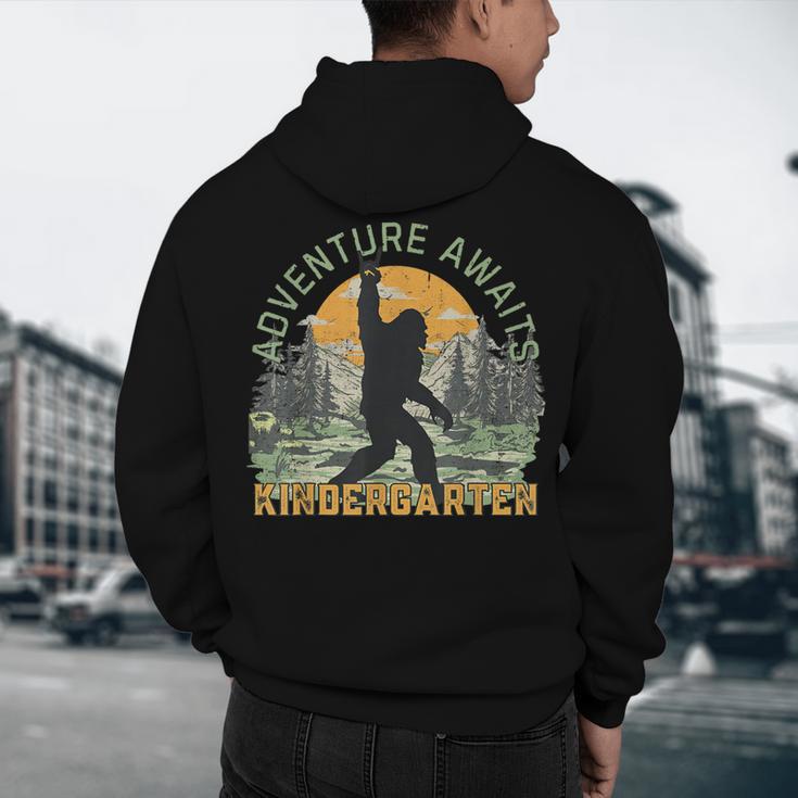 Adventure Awaits Bigfoot Teacher Kindergarten Back To School Men's Hoodie Back Print, novelty gifts, funny gifts Adventure Awaits Bigfoot Teacher Kindergarten Back To School Men's Hoodie Back Print, novelty gifts, funny gifts