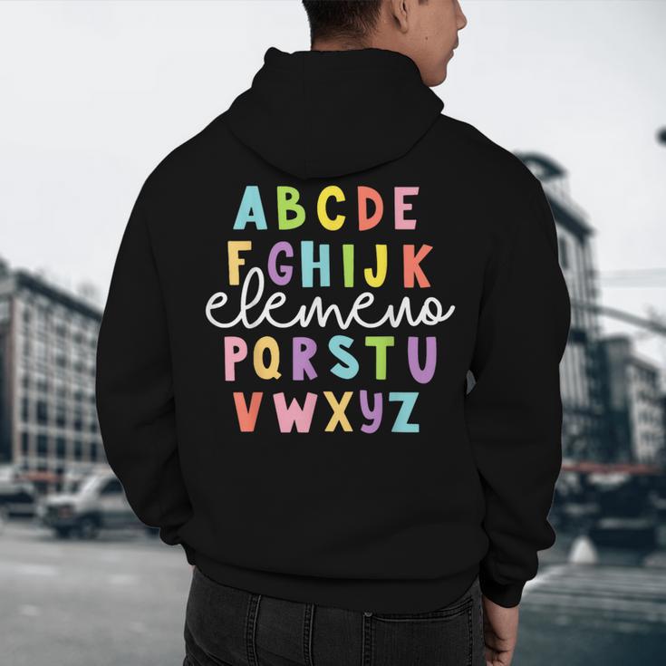 Alphabet ABC Elemeno Teacher Student Back To School Men's Hoodie Back Print, novelty gifts, funny gifts