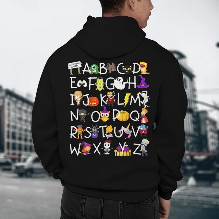 Alphabet ABCs Halloween Characters Kindergarten Teacher Kids Men's Hoodie Back Print, novelty gifts, funny gifts Alphabet ABCs Halloween Characters Kindergarten Teacher Kids Men's Hoodie Back Print, novelty gifts, funny gifts