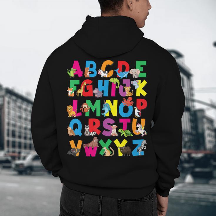 Alphabet Animals ABCs Zoo Kids Boys Girls Teacher Men's Hoodie Back Print, novelty gifts, funny gifts Alphabet Animals ABCs Zoo Kids Boys Girls Teacher Men's Hoodie Back Print, novelty gifts, funny gifts