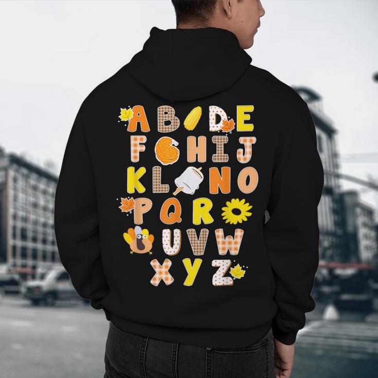 Alphabet Turkey Thanksgiving Costume Preschool Teacher Men Women Men's Hoodie Back Print, novelty gifts, funny gifts Alphabet Turkey Thanksgiving Costume Preschool Teacher Men Women Men's Hoodie Back Print, novelty gifts, funny gifts
