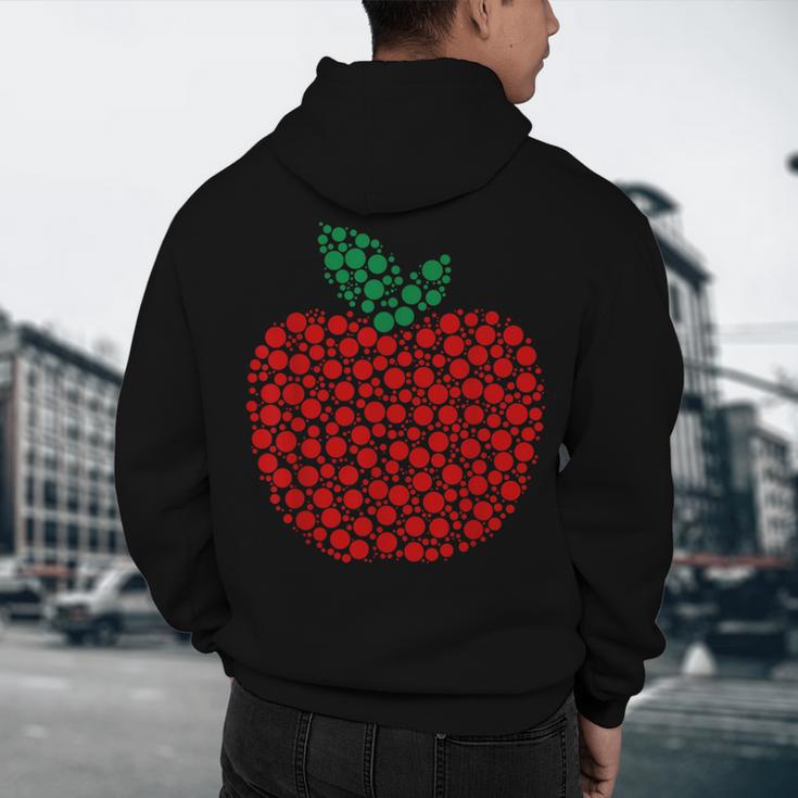 Apple Dot Pattern Art Teacher Appreciation Men Women Humor Men's Hoodie Back Print, novelty gifts, funny gifts
