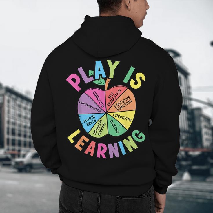 Apple Retro Play Is Learning Kindergarten Teacher Daycare Men's Hoodie Back Print, novelty gifts, funny gifts Apple Retro Play Is Learning Kindergarten Teacher Daycare Men's Hoodie Back Print, novelty gifts, funny gifts