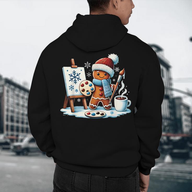 Artist Gingerbread Painter Art Teacher Student Christmas Men's Hoodie Back Print, novelty gifts, funny gifts