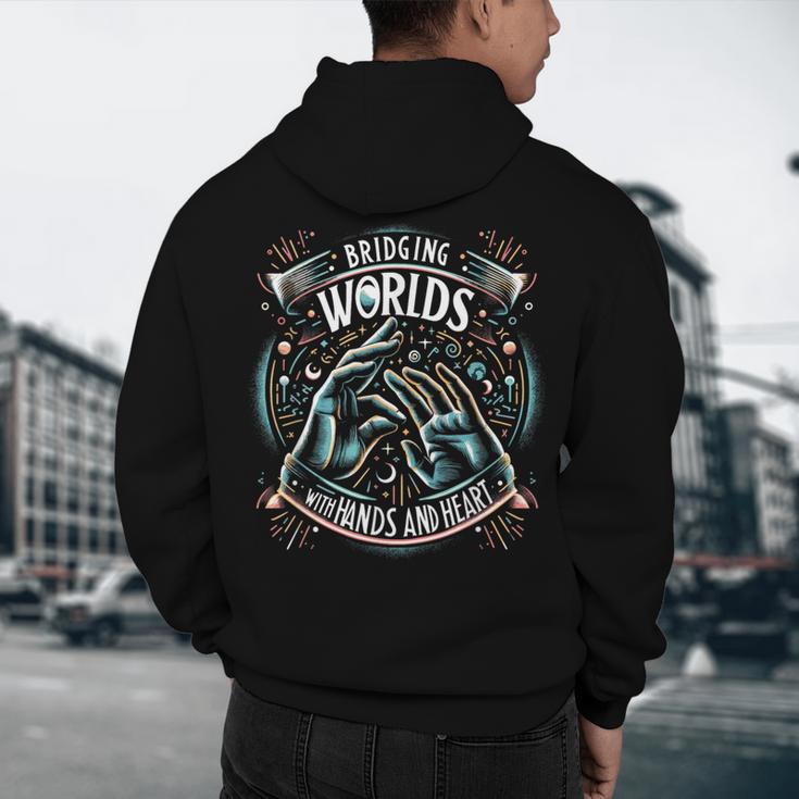 ASL Interpreter Deaf ASL Teacher American Sign Language Men's Hoodie Back Print, novelty gifts, funny gifts