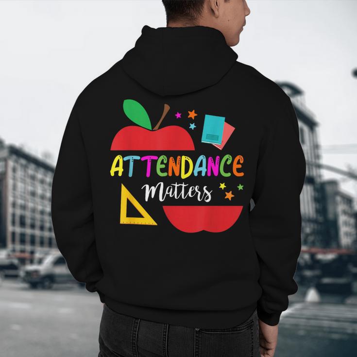 Attendance Matters Teacher Apple For Back To School Men's Hoodie Back Print, novelty gifts, funny gifts