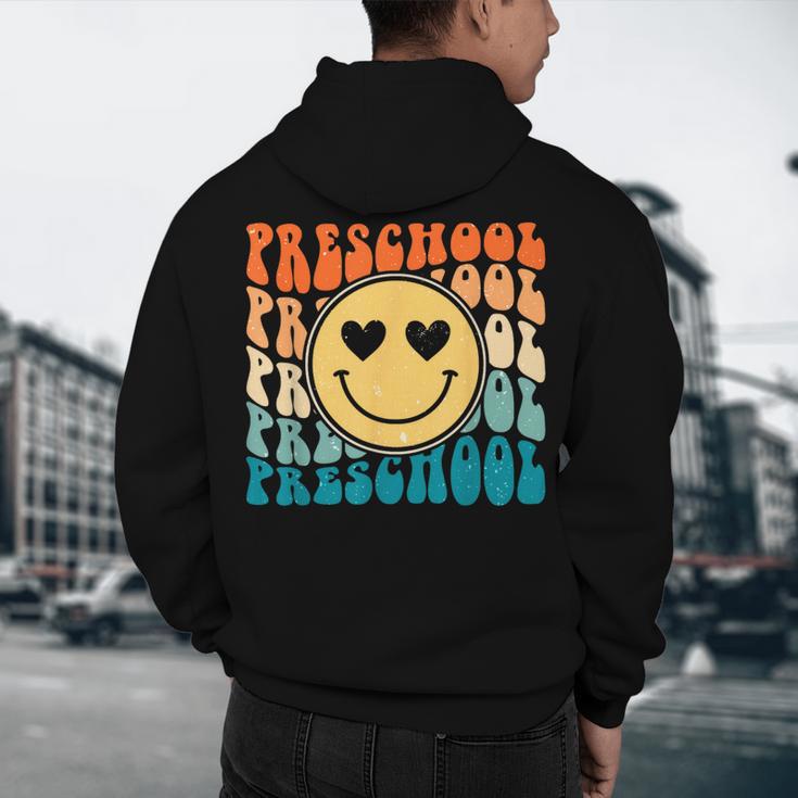Back To School Groovy Smile Preschool Teachers Students Kids Men's Hoodie Back Print, novelty gifts, funny gifts