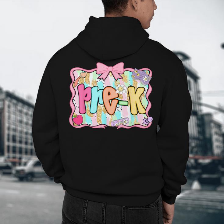 Back To School Pre-K Preppy Teacher Girl Men's Hoodie Back Print, novelty gifts, funny gifts