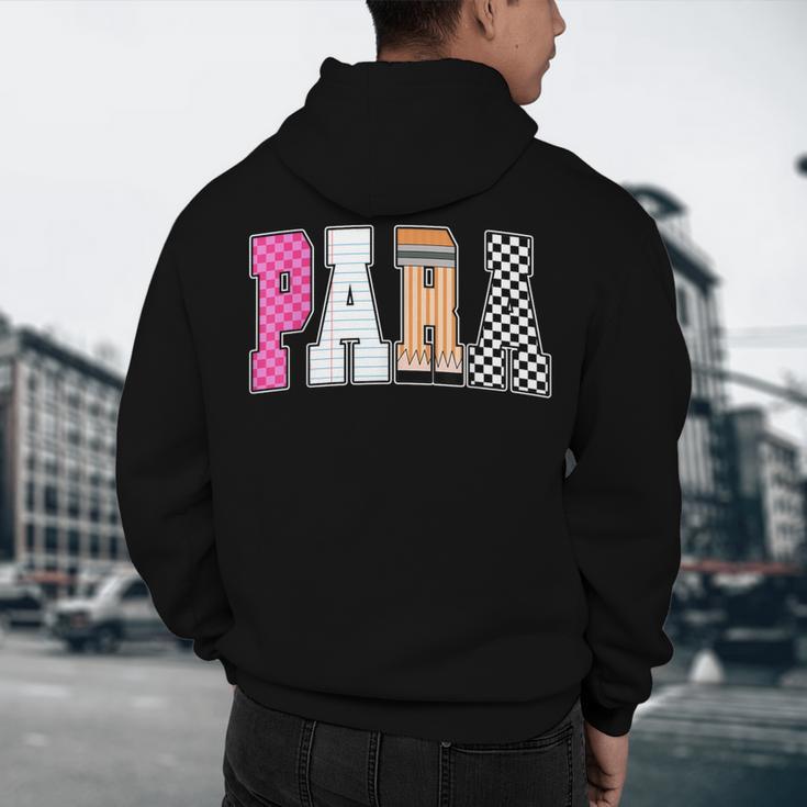 Back To School Teacher Para Preppy Checkered Para Life Men's Hoodie Back Print, novelty gifts, funny gifts Back To School Teacher Para Preppy Checkered Para Life Men's Hoodie Back Print, novelty gifts, funny gifts