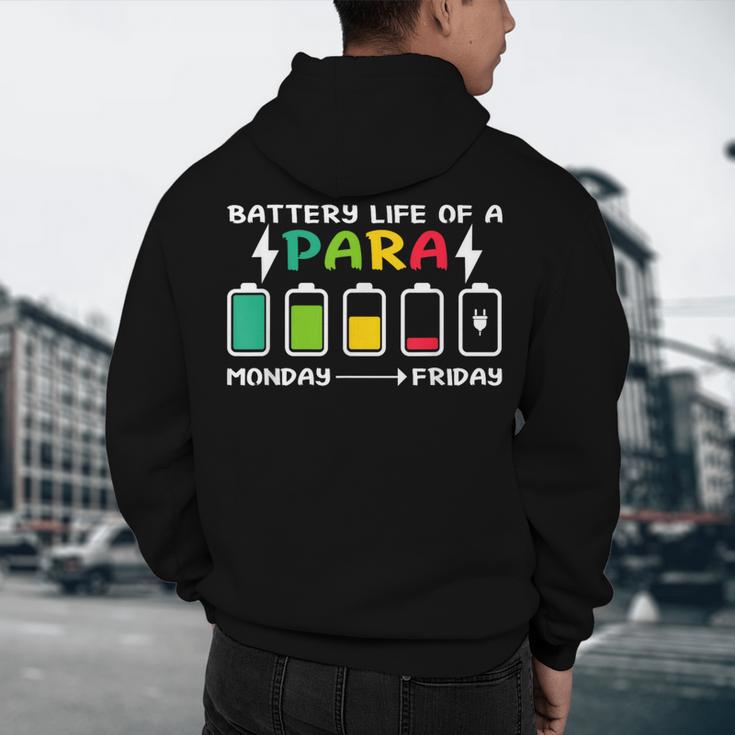 Battery Life Of a Paraprofessional Para Teacher Life Men's Hoodie Back Print, novelty gifts, funny gifts