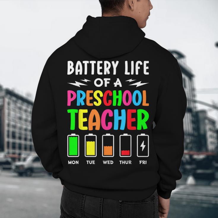 Battery Life Of a Preschool School Teacher School Week Men's Hoodie Back Print, novelty gifts, funny gifts Battery Life Of a Preschool School Teacher School Week Men's Hoodie Back Print, novelty gifts, funny gifts