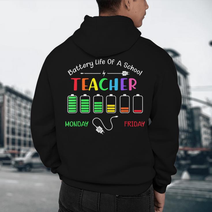 Battery Life Of A School Teacher Monday To Friday For Men Women Men's Hoodie Back Print, novelty gifts, funny gifts Battery Life Of A School Teacher Monday To Friday For Men Women Men's Hoodie Back Print, novelty gifts, funny gifts