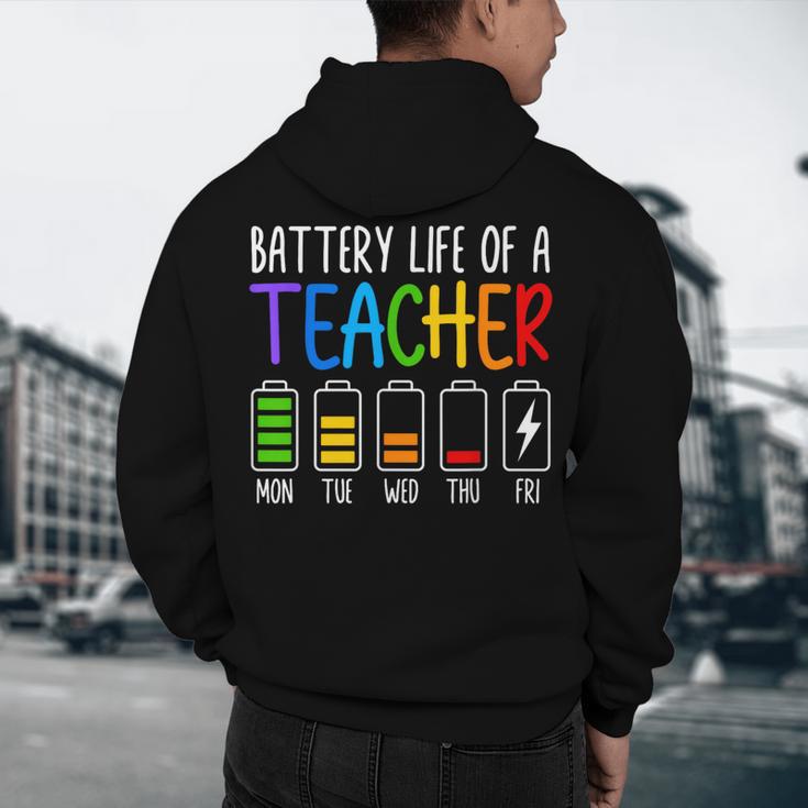 Battery Life Of A Teacher School Teacher Appreciation Men's Hoodie Back Print, novelty gifts, funny gifts
