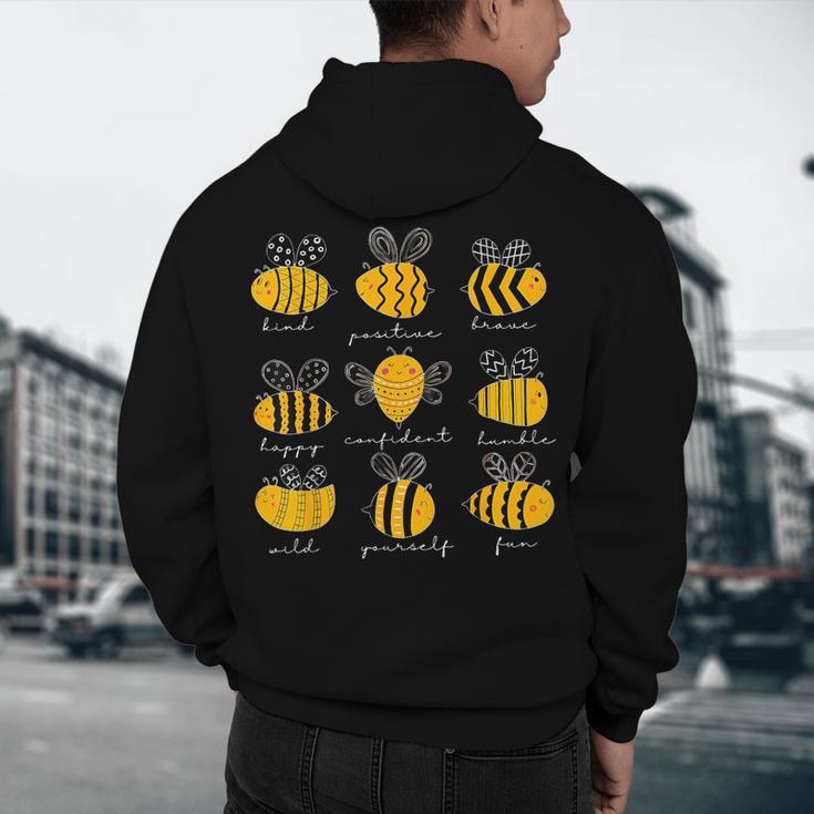 Bee Kind Positive Brave Happy Confident Humble Teacher Men's Hoodie Back Print, novelty gifts, funny gifts Bee Kind Positive Brave Happy Confident Humble Teacher Men's Hoodie Back Print, novelty gifts, funny gifts