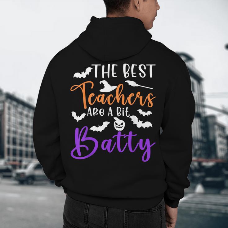 The Best Teachers Are A Bit Batty Teacher Bat Halloween Men's Hoodie Back Print, novelty gifts, funny gifts
