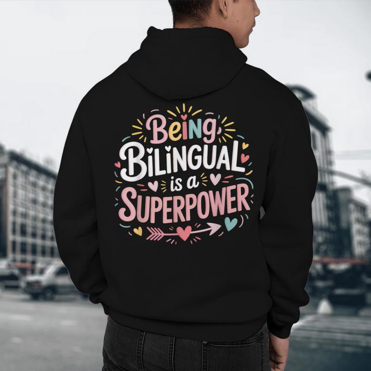 Being Bilingual Is A Superpower ESL Teacher School Men's Hoodie Back Print, novelty gifts, funny gifts Being Bilingual Is A Superpower ESL Teacher School Men's Hoodie Back Print, novelty gifts, funny gifts
